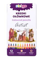 Kredki ołówkowe okrągłe STRIGO z serii ,,Artist"- 12 kolorów