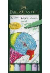 Pisaki artist pens brush kolory pastelowe 6 sztuk