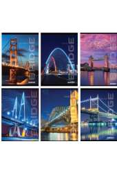 Zeszyt A4 w kratkę 50 kartek  Street Bridges10 sztuk mix
