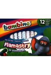 Flamastry ze stempelkami 12 kolorów Bambino