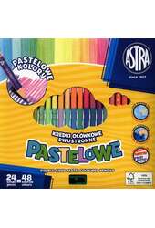 Kredki ołówkowe dwustronne pastelowe 48 kolorów 24 sztuki